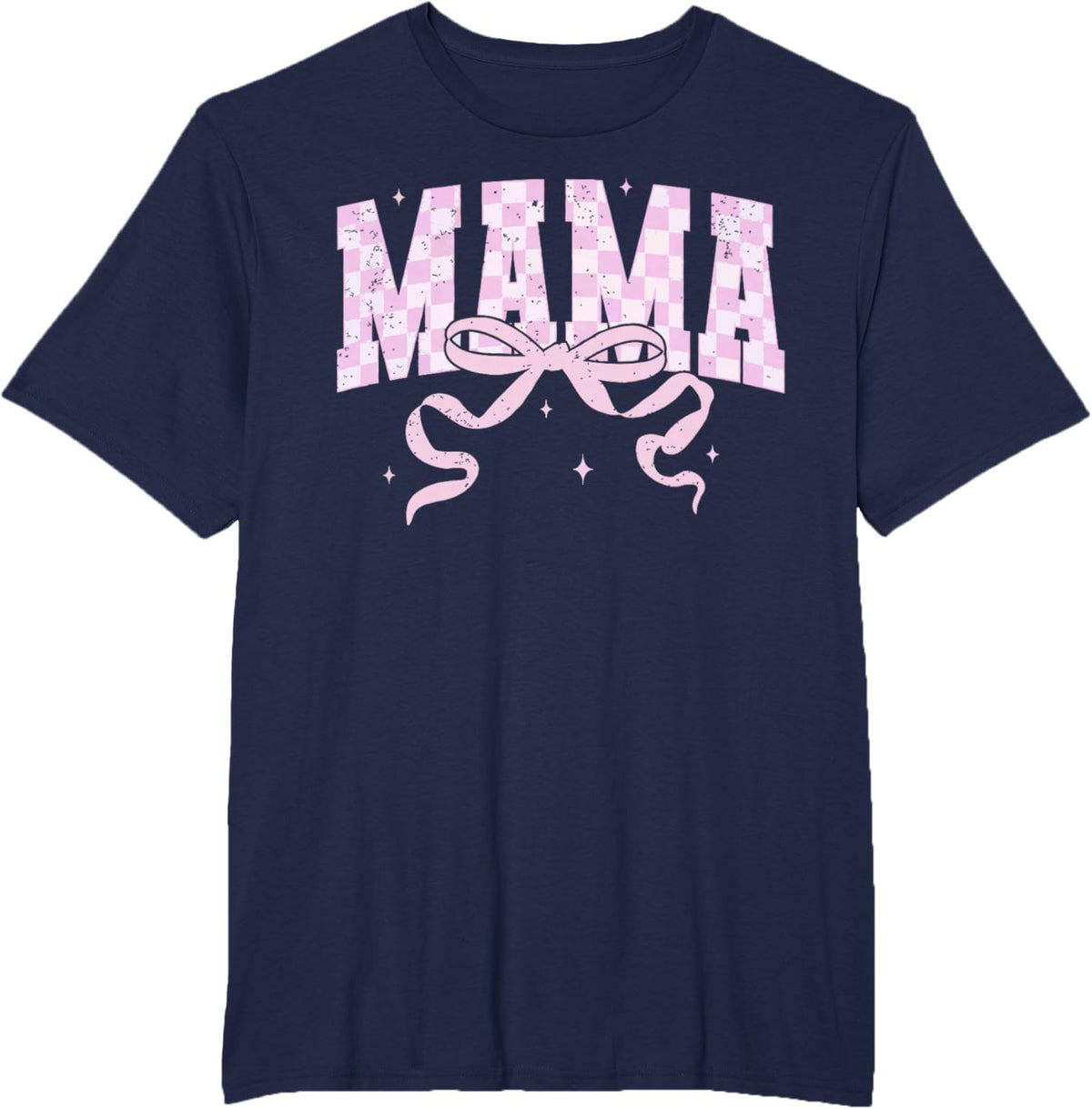 Retro Checkered Mama Coquette Mother's Day Pink Bow