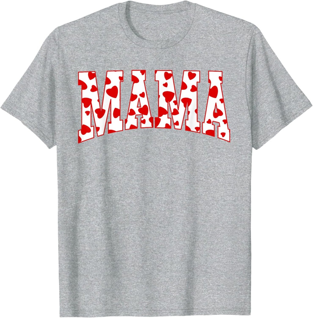 Mama Valentine Heart Valentines Day Family Matching Funny Mother Shirt